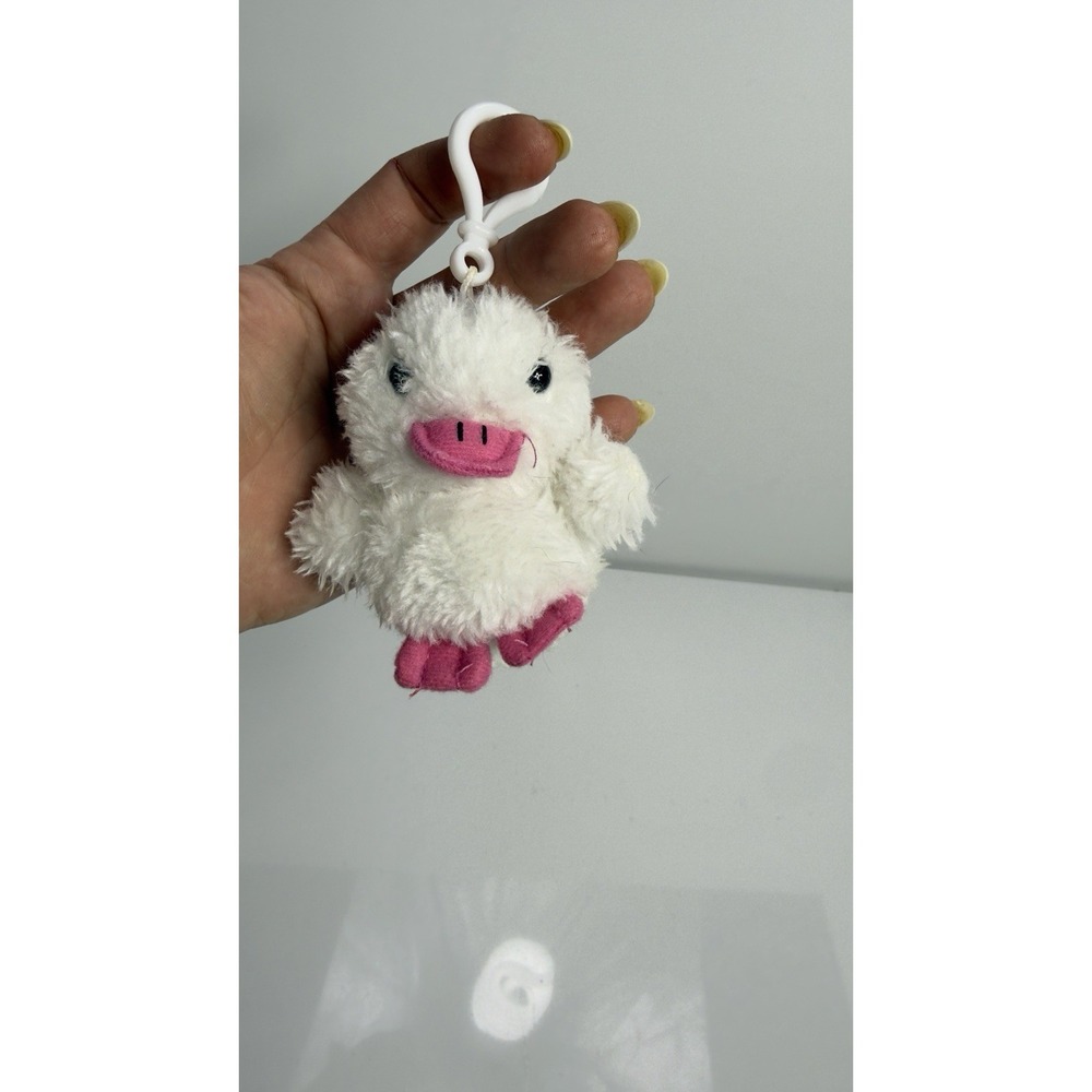 Aflac Mini Duck Plush Keychain Backpack Clip Talking 4" Cute Advertising Pink